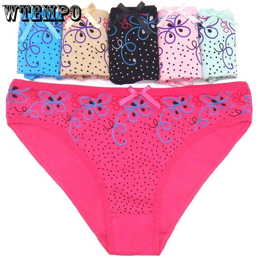 Top 6 Pcs/Lot Briefs Women Underpants Plus Size Cotton Panties Sexy Underwear