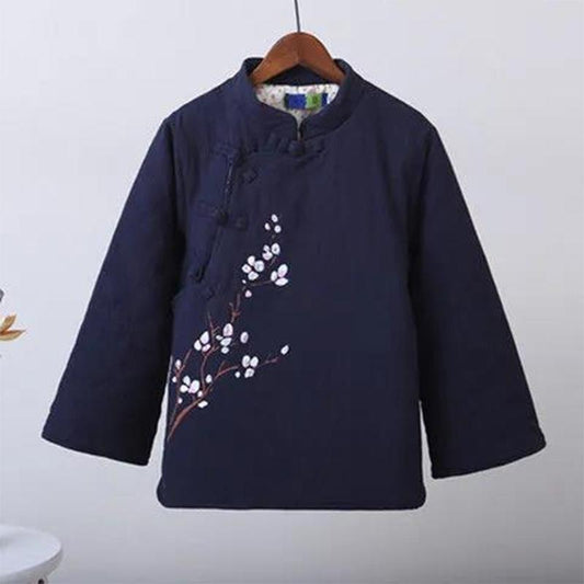 Chinese Tang Suit Cotton-padded Clothes Republican Style Women's Improved Cheongsam Jacket Retro Chinese Style Quilted Thick Cotton Linen