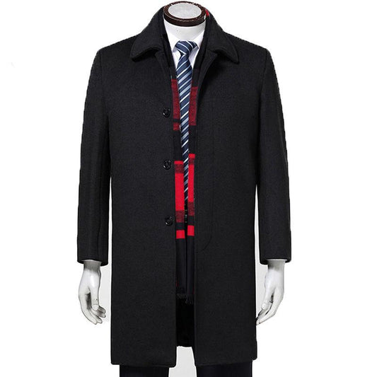 Medium and long section Woolen coat Large size Windbreaker Men's clothes Autumn And Winter