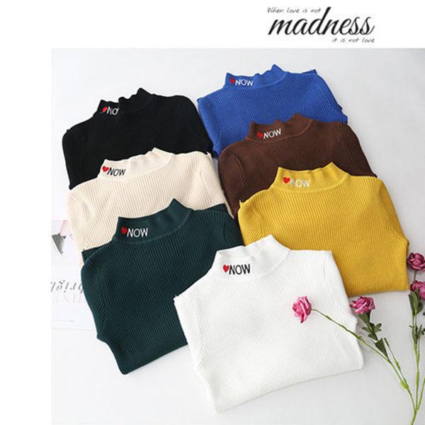 Women's Autumn and winter Bottoming shirt Warm Long sleeve high collar sweater Knitting Sweater