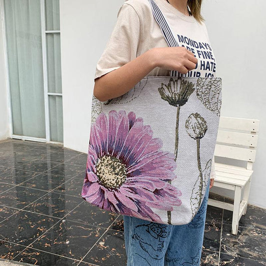 Korean Style Large-capacity Linen Canvas Shoulder Bag Female Bag Trend All-match Cute Casual Bag Handbag