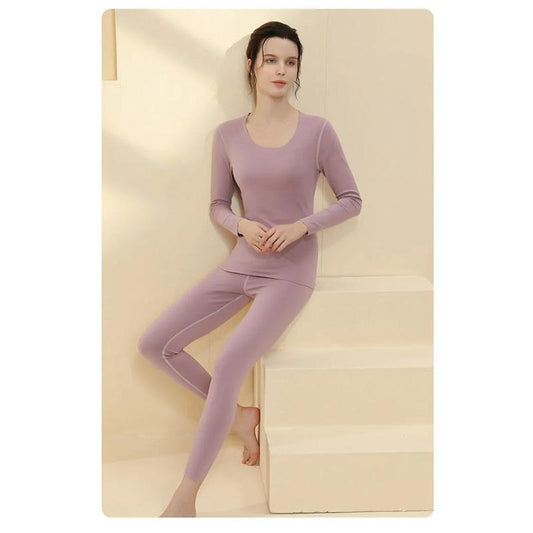 Women's 2 Pieces Long-sleeve Suit Set Thermal Underwear Temperature Homewear Slim Comfortable Home Pajamas Tight Sexy Body Suit Round Neck Clothing