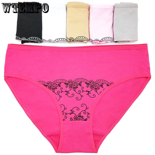 Women's Cotton Comfort Briefs Stretchy Underwear Panties Soft Trigonometric Knickers 6pcs/lot
