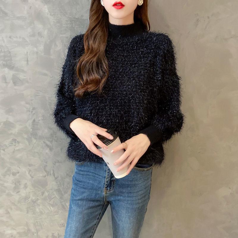 Round neck Long Wool Sweater Autumn and Winter Loose Slimming Bottoming Shirt Long Sleeve Fashion Sweater Women