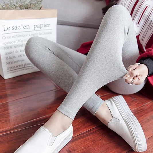 Modal Leggings Women's Outer Wear Plus Velvet High Waist Stretch Tight-fitting Slim Nine-point Pants Warm Leggings Stretch Pants