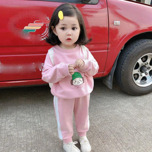 Girls and Boys Spring and Autumn Outfits Autumn Baby Two-piece Suits Children's Korean Version of The Sweater Sets Casual Wear
