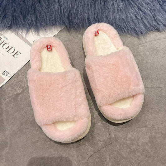 The Trend of Autumn and Winter Men's and Women's Cotton Slippers Warm and Durable Flat Shoes Fashion Casual