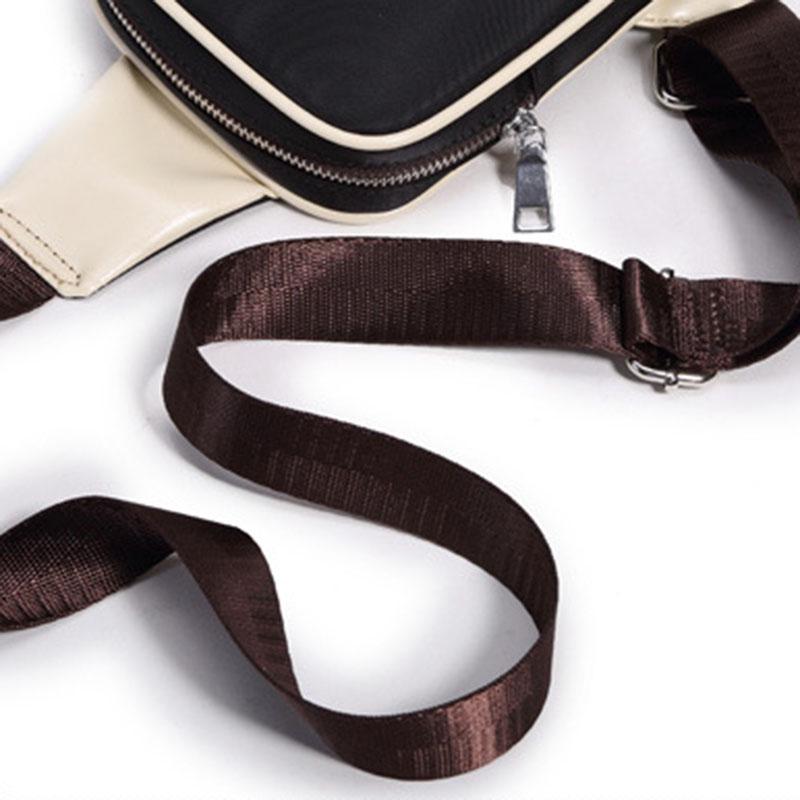 Striped Chest Bag Men Large Capacity Multi-pocket Canvas Shoulder Bag Outdoor Sports Bag Backpack