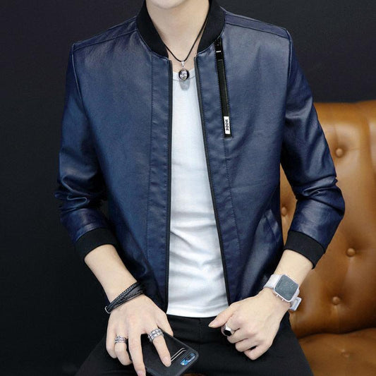Men's Casual Jacket Leather Jacket Large Size Men's Jacket Spring and Autumn Leather Jacket