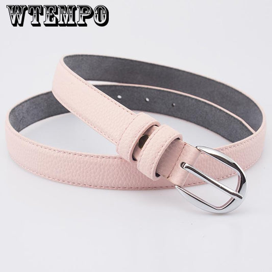 Belt female cowhide casual pin buckle belt female thin 2.5cm wide wild jeans belt