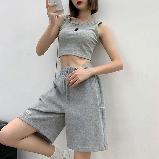 Women's Summer Sports Shorts High Waist Wide Leg Casual Pants Girls Loose Pants Athletic Fitness Jogging Pants