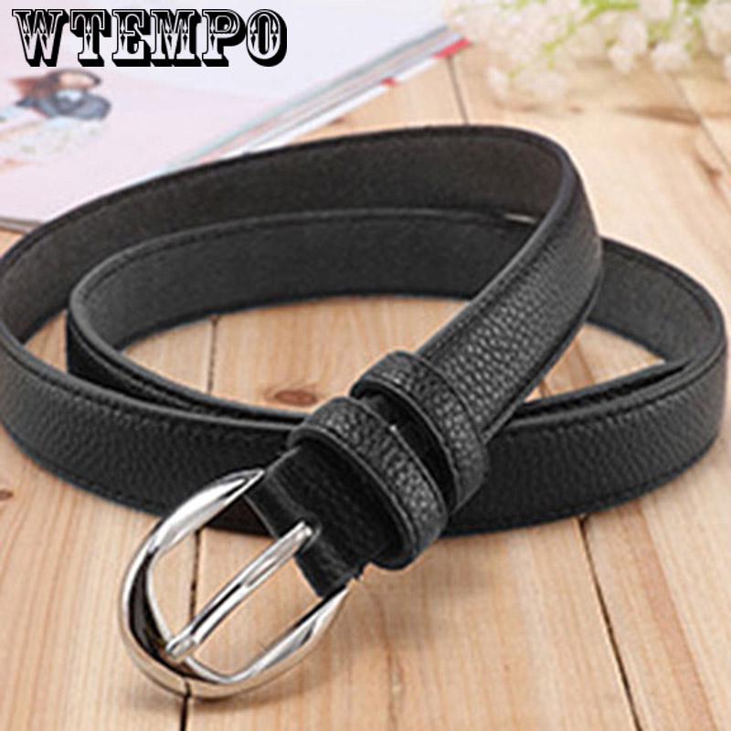 Belt female cowhide casual pin buckle belt female thin 2.5cm wide wild jeans belt