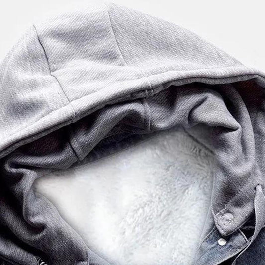 Denim Jacket Ladies Plus Velvet Thin Velvet Autumn and Winter Short Hooded Lamb Wool Cotton Jacket All-match Cardigan Tops