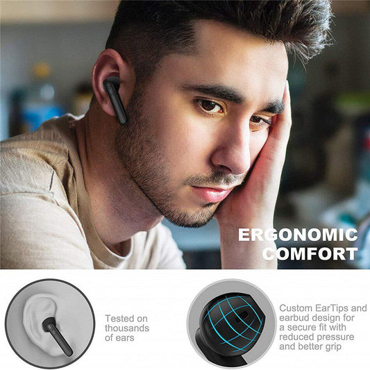 Bluetoooth 5.0 Wireless Earbuds In-Ear TWS Headphones Sport Hi-Fi Stereo Sweatproof Bluetooth Earphones Buit-in Mic 300mAh Box