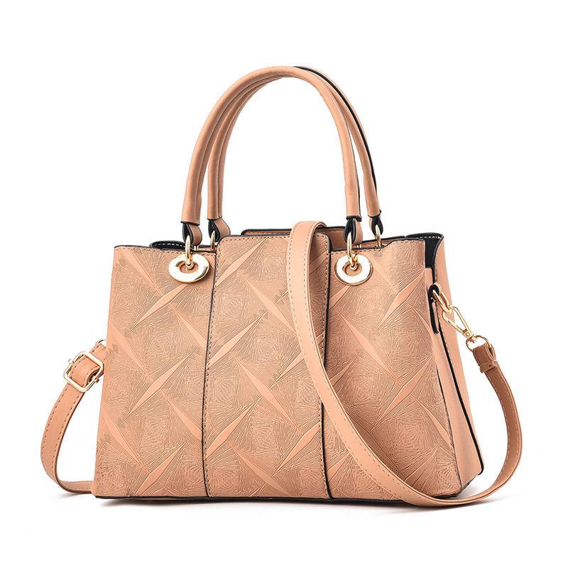 Luxury Top-Handle Bags Solid Color High Quality PU Leather Handbags for Women Bags Large Capacity Personality European Style Crossbody Bag