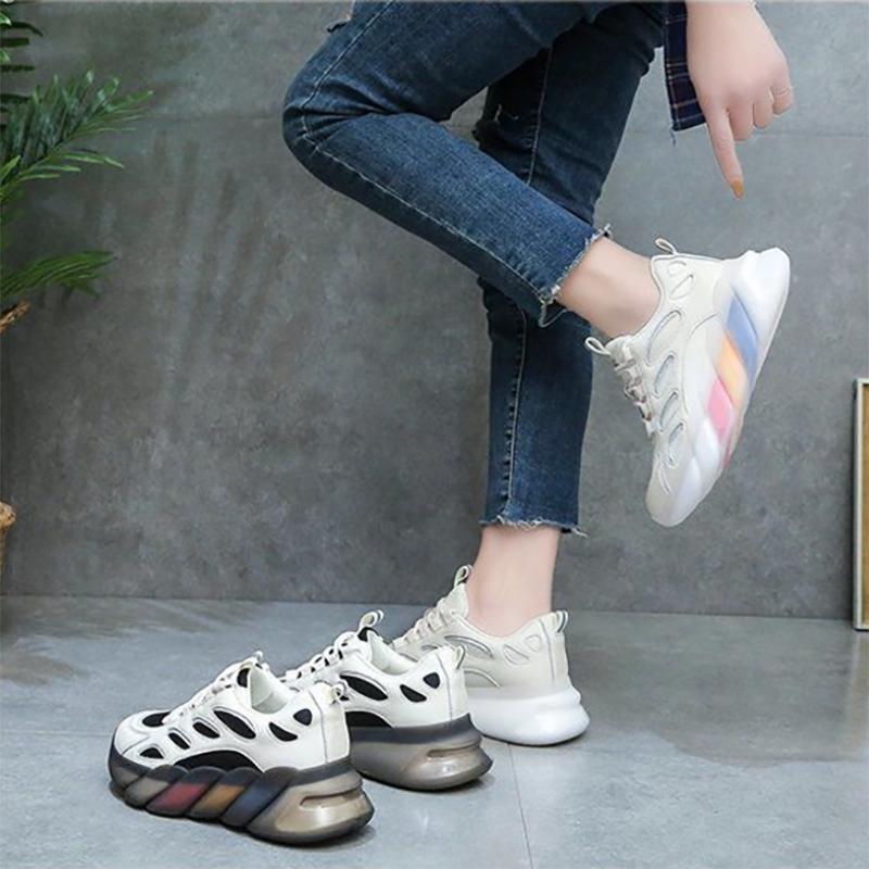 Thick-soled Height-increasing Shoes Fashion Ladies All-match Casual Sports Shoes Spring and Summer Outdoor Running Breathable Clearance Shoes