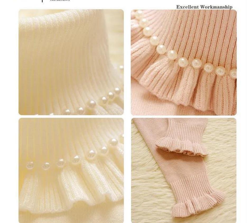 Autumn and Winter Thick High-neck Ladies Bottoming Shirt Elegant Temperament Knit Sweater Ruffled High Elasticity All-match Slim Casual Shirt