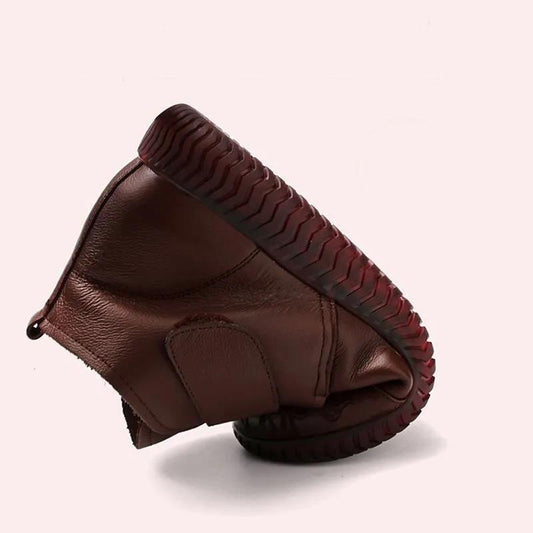 Cotton Shoes Women's Winter Plus Velvet Soft Sole To Keep Warm and Non-slip Leather Shoes Plus Velvet Padded Shoes