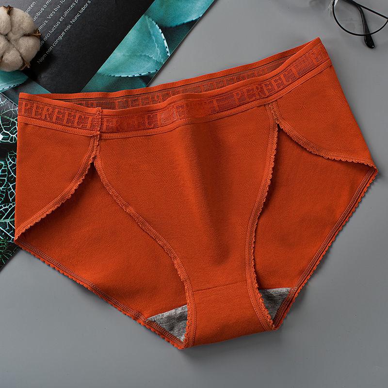 Women's Pure Cotton Underwear Antibacterial Sexy Charming Lace Mid-waist Plus Size Panties Korean Style Cute Panties