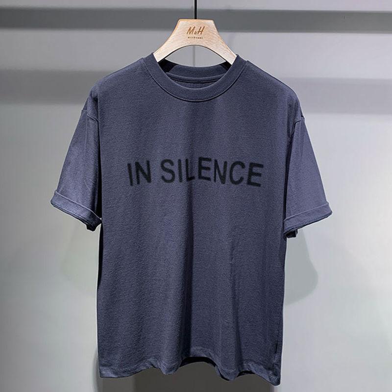 Summer Cotton Short-sleeved Men's T-shirt Letter Printing Compassionate Round Neck Loose Five-point Sleeves