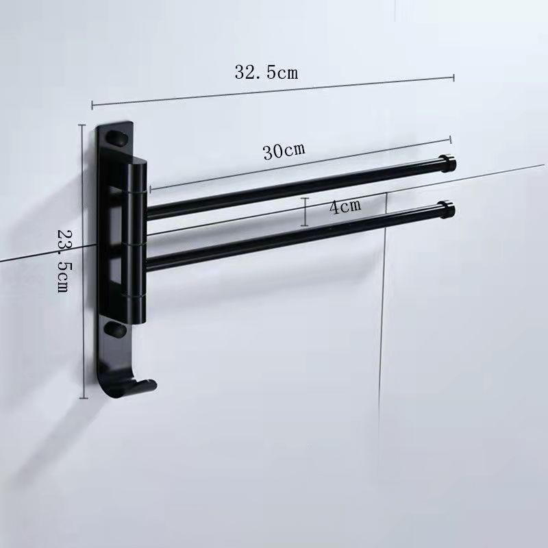 Space Aluminum Towel Rack Rotatable Multi-bar Toilet Stainless Steel Bathroom Towel Bar Hardware Pendant Rack