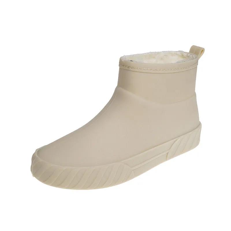 Winter Cold Proof Warm Rain Boots Ladies Water Shoes Cotton Thickened Outer Rain Boots Adult Non-slip Kitchen Work Shoes