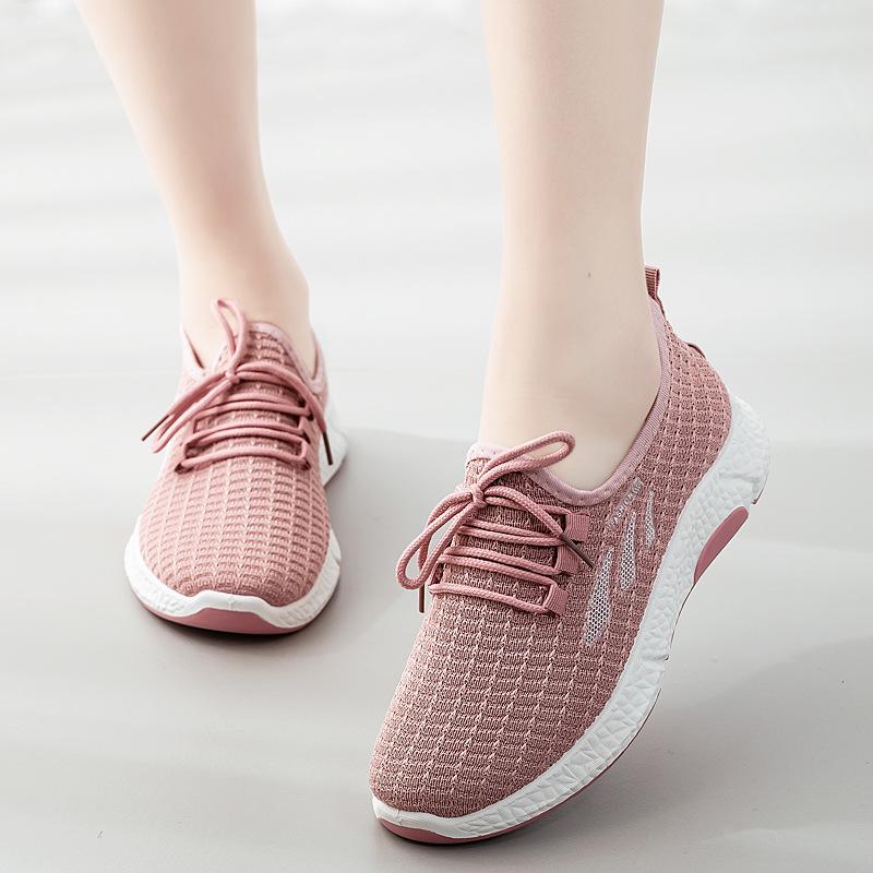 Ladies Sports Flying Knit Comfortable Shoes Summer Breathable Sneakers