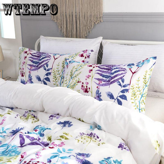 Bedding Set 3D Nhbr-3 Pcs Purple Lavender Set Duvet Cover Bed Sheet Queen Size