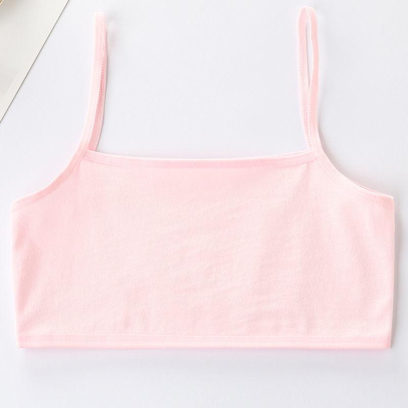 Young Girls Solid Soft Cotton Bra Puberty Teenage Breathable Underwear Kid Cloth