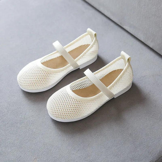 Girl's Summer Shoes Soft Sole Solid Color Princess Shoes Little Girls' Anti-slip Hollow Out Mesh Casual Light Shoes