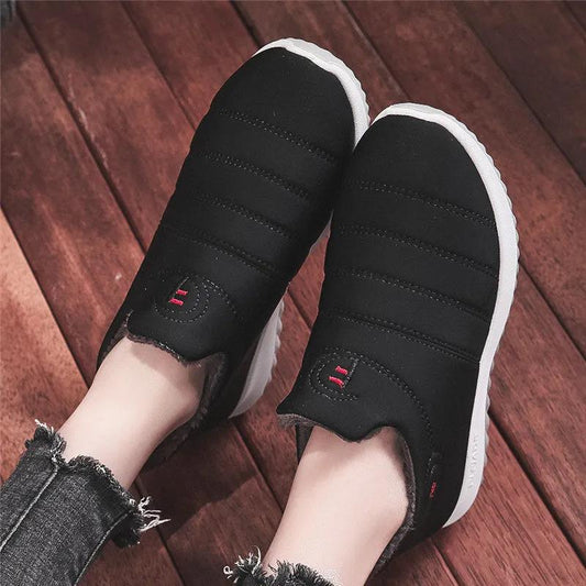 Winter Fleece Warm Sports Shoes Walking Shoes Flat Non-slip Women's Cotton Shoes