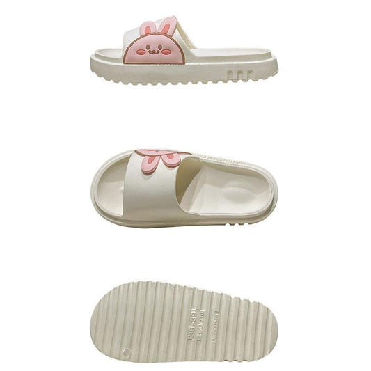 Cute Slippers Men Summer Cartoon Rabbit Home Couple Slippers Bathroom Non-slip Home Sandals Women Summer Outdoor Wear