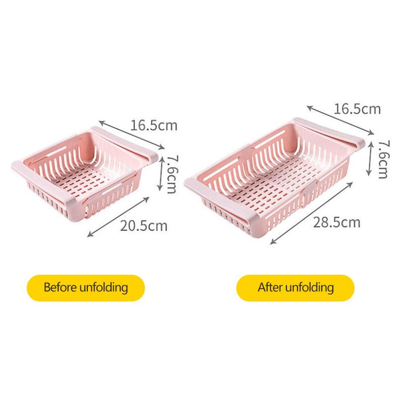 4Pcs Refrigerator Storage Basket Box Fresh-keeping Retractable Egg Storage Basket Drawer Pull-out Multifunctional Fruit Basket Hanging Artifact