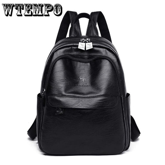 Female Backpack Women Leather Large Capacity Travel Back pack simple style Rucksacks