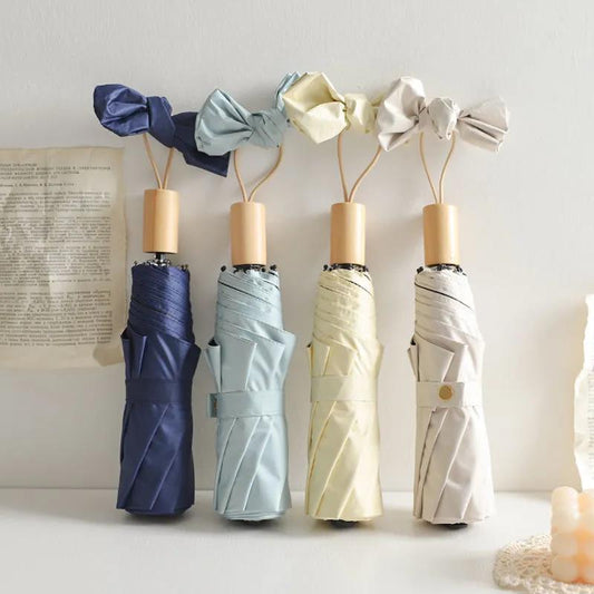 French Retro Umbrella Folding Sun and Rain Dual-use Sun Umbrella Sunscreen and UV Protection Female Minimalist Abstinence Ins Wind
