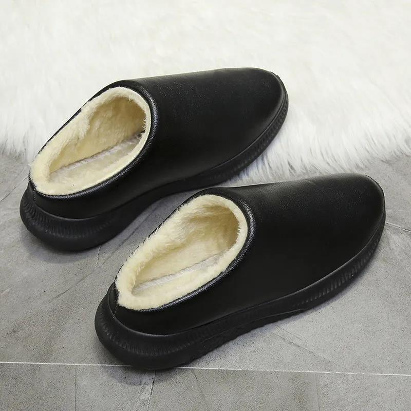 Cotton Slippers Winter Household Waterproof Soft-soled Couple Slippers Thick-soled Outdoor Home Warmth Non-slip Cotton Slippers Women