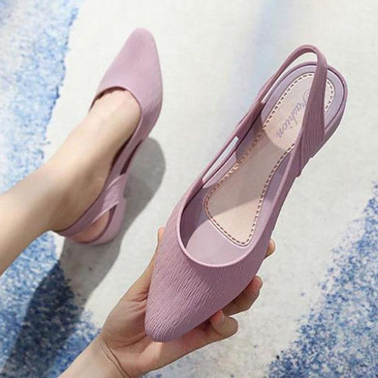 Sandals Women's Summer Outdoor Ladies Style Korean Style Single Shoes Solid Color Casual Shoes Shallow Shoes