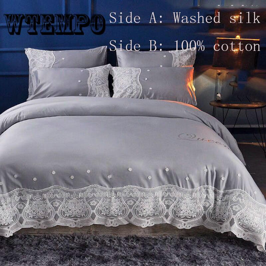 Four-piece Fashion Lace Bed Dress Four Seasons Bedroom Home Bedding Set European Style