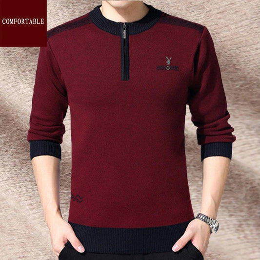 Winter Middle-aged Men's Thickened Sweater Men's Dad Thickened Plus Size Business Sweater