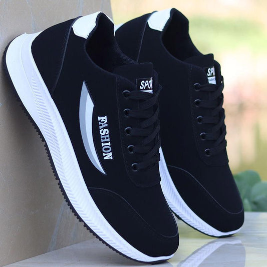 Men's Sports Shoes Fashion Versatile Lightweight Leather Surface Waterproof Non-Slip Running Shoes