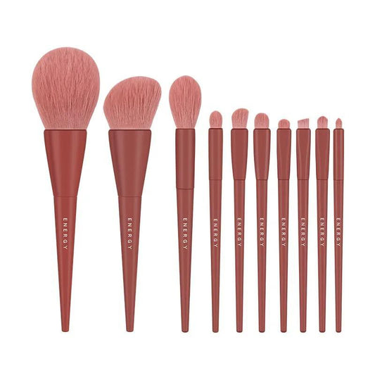 10pcs Makeup Set Brush Eye Shadow Loose Powder Eyebrow Brush Foundation Blush Brush Full Set of Brushes Super Soft