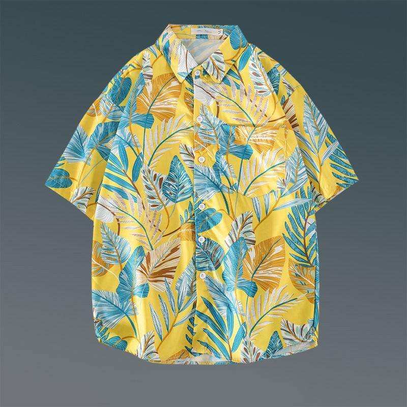 Summer Short-sleeved Shirt Hawaiian Beach Vacation Loose Five-point Sleeve Shirt