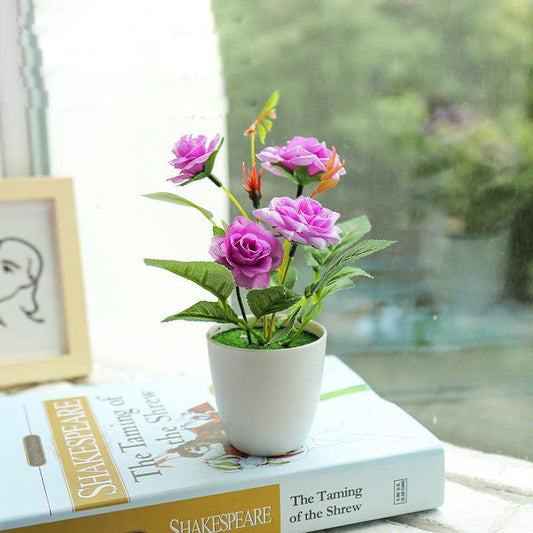 Decoration Indoor Home Dining Table Desk Artificial Flower Simulation Plant Potted Plant Artificial Flower Simulation Flower Bonsai Creative