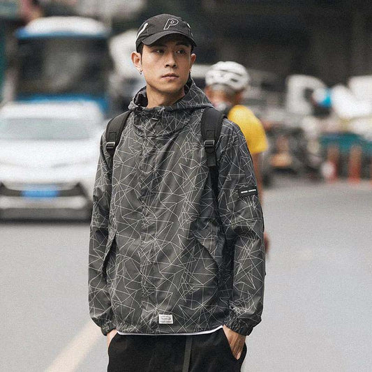 2021 New Spring and Autumn Coat Men's Trend Handsome Loose Jacket Casual Wild Hooded Jacket