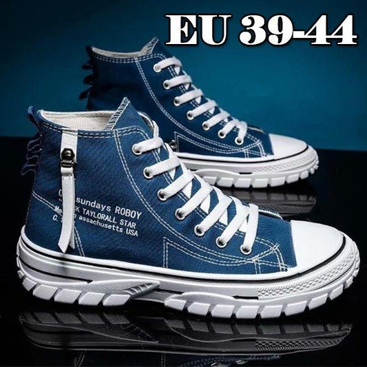 Trending High-top Canvas Shoes Men's Casual Cool Fashion Street Style Shoes Hip Hop Sneakers for Teens