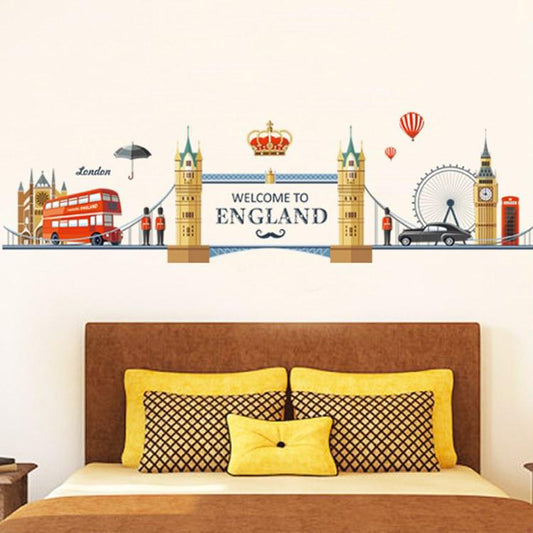 Bedroom TV background decoration European romantic London landscape wall sticker
