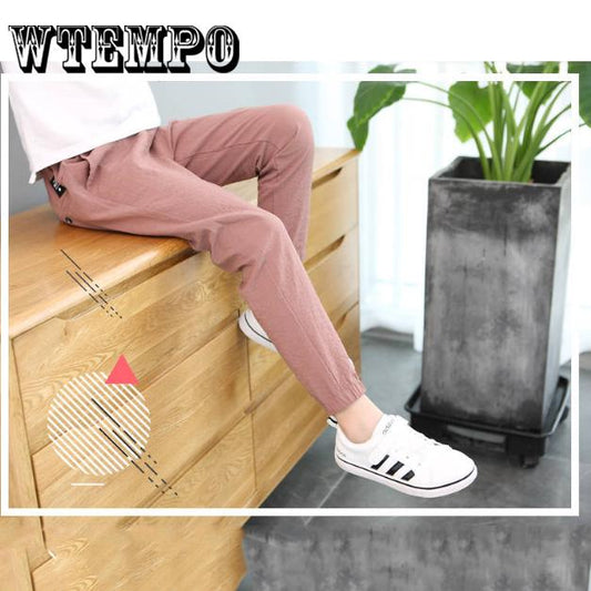 Brand Pants Kids Girls Spring Cotton Linen Long Pants Fashion Flower Bloomers Trousers