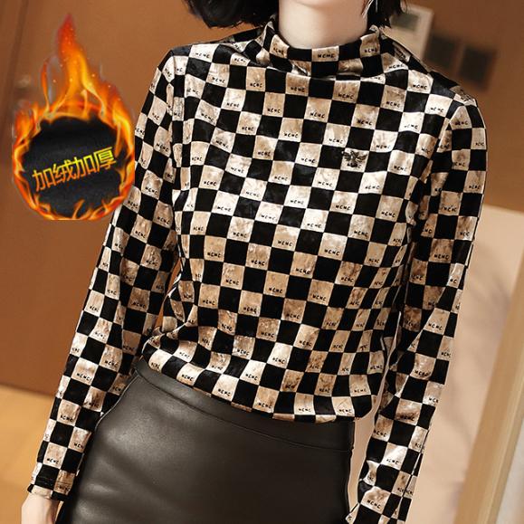 Thick Winter Velvet Top Turtleneck Pullovers Long Sleeve Women Velvet Sweater Shirt plus size Lady