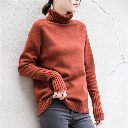 Autumn/Winter Women's Sweater Korean Style Turtleneck Pullover Loose Large Size Long Sleeve Knitted Bottoming Shirt