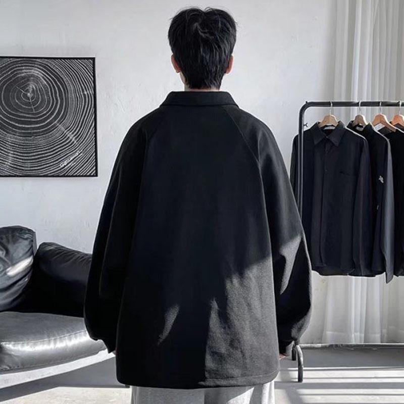 Men's Polo Collar Zipper Sweater Spring Trend Coat Design All-match Couple Top Loose Casual Sweater